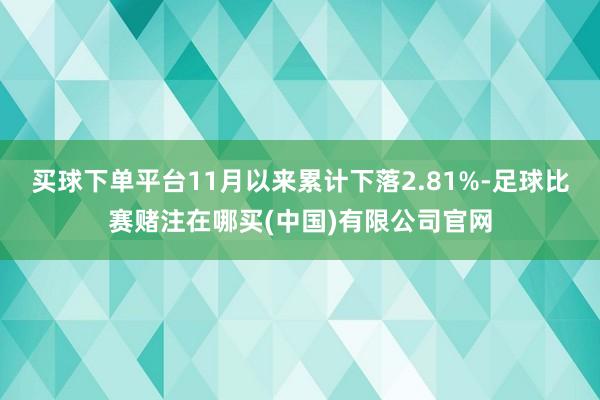 买球下单平台11月以来累计下落2.81%-足球比赛赌注在哪买(中国)有限公司官网