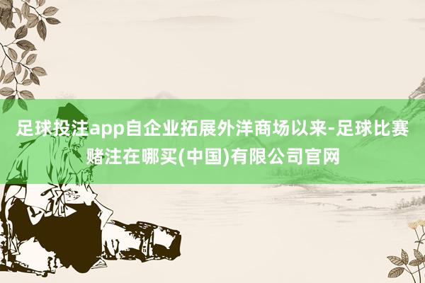足球投注app自企业拓展外洋商场以来-足球比赛赌注在哪买(中国)有限公司官网