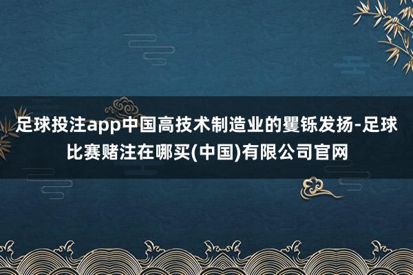 足球投注app中国高技术制造业的矍铄发扬-足球比赛赌注在哪买(中国)有限公司官网