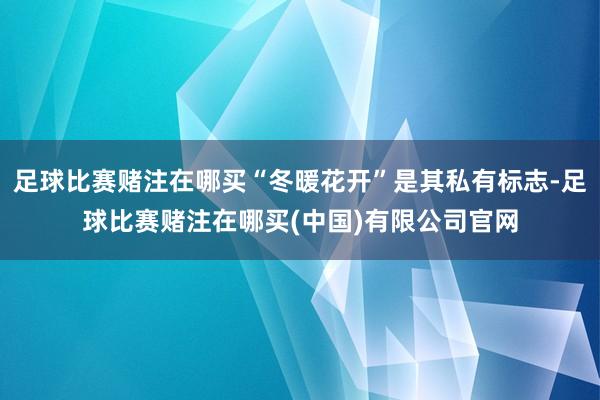 足球比赛赌注在哪买“冬暖花开”是其私有标志-足球比赛赌注在哪买(中国)有限公司官网