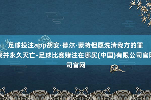 足球投注app胡安·德尔·蒙特但愿洗清我方的罪戾并永久灭亡-足球比赛赌注在哪买(中国)有限公司官网