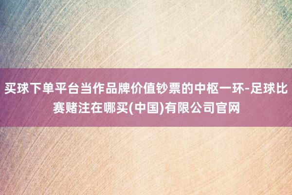 买球下单平台当作品牌价值钞票的中枢一环-足球比赛赌注在哪买(中国)有限公司官网
