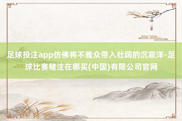足球投注app仿佛将不雅众带入壮阔的沉寂洋-足球比赛赌注在哪买(中国)有限公司官网