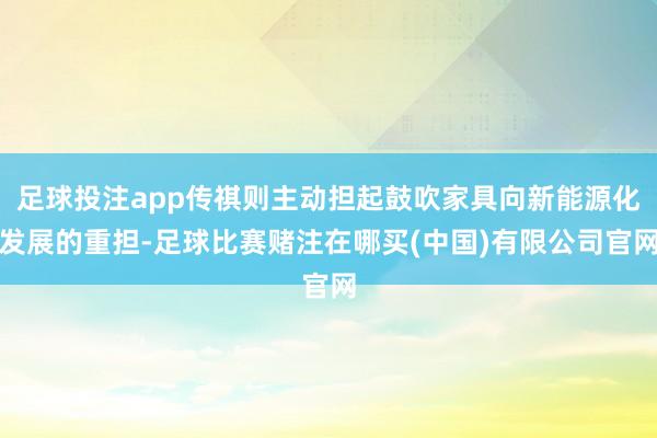 足球投注app传祺则主动担起鼓吹家具向新能源化发展的重担-足球比赛赌注在哪买(中国)有限公司官网