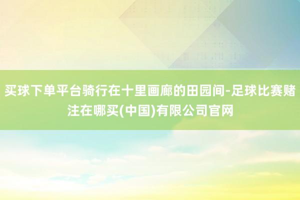 买球下单平台骑行在十里画廊的田园间-足球比赛赌注在哪买(中国)有限公司官网