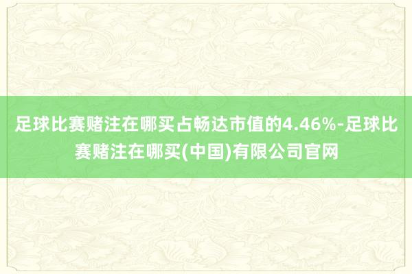 足球比赛赌注在哪买占畅达市值的4.46%-足球比赛赌注在哪买(中国)有限公司官网