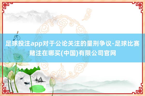 足球投注app对于公论关注的量刑争议-足球比赛赌注在哪买(中国)有限公司官网