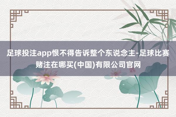 足球投注app恨不得告诉整个东说念主-足球比赛赌注在哪买(中国)有限公司官网