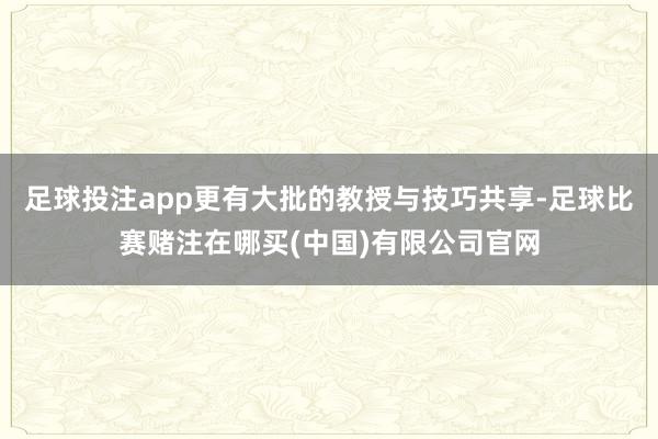 足球投注app更有大批的教授与技巧共享-足球比赛赌注在哪买(中国)有限公司官网