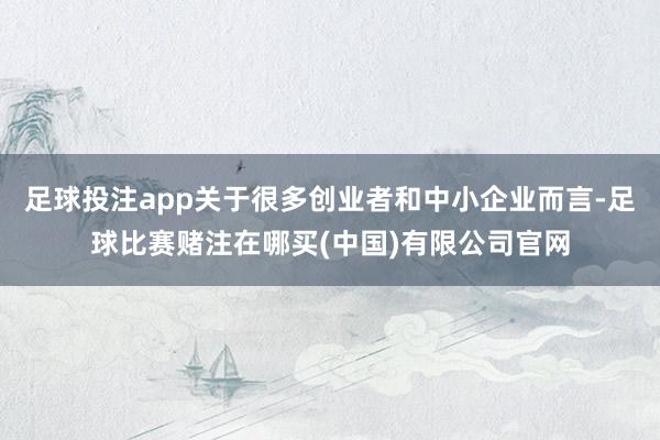 足球投注app关于很多创业者和中小企业而言-足球比赛赌注在哪买(中国)有限公司官网
