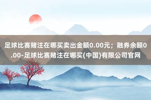 足球比赛赌注在哪买卖出金额0.00元；融券余额0.00-足球比赛赌注在哪买(中国)有限公司官网