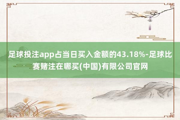 足球投注app占当日买入金额的43.18%-足球比赛赌注在哪买(中国)有限公司官网