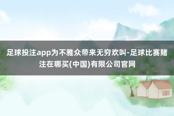 足球投注app为不雅众带来无穷欢叫-足球比赛赌注在哪买(中国)有限公司官网