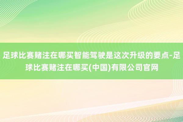 足球比赛赌注在哪买智能驾驶是这次升级的要点-足球比赛赌注在哪买(中国)有限公司官网