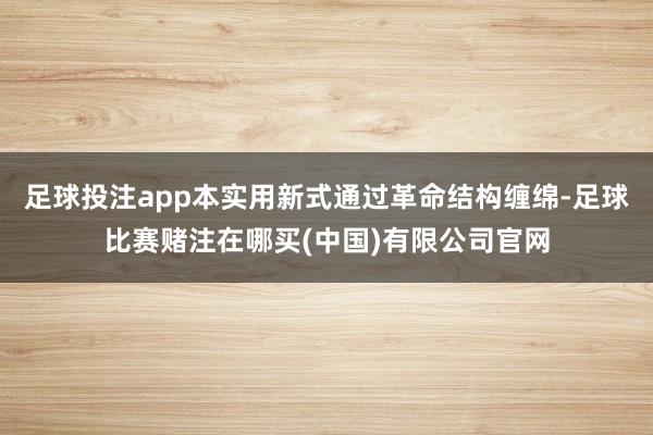 足球投注app本实用新式通过革命结构缠绵-足球比赛赌注在哪买(中国)有限公司官网
