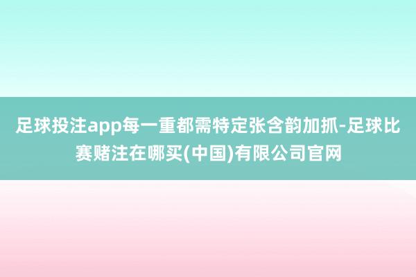 足球投注app每一重都需特定张含韵加抓-足球比赛赌注在哪买(中国)有限公司官网