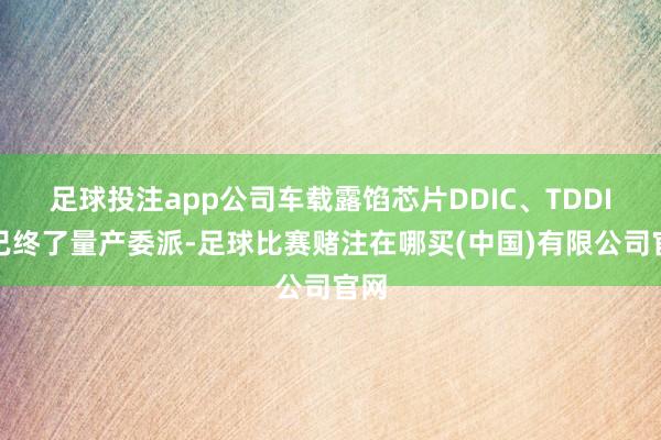足球投注app公司车载露馅芯片DDIC、TDDI均已终了量产委派-足球比赛赌注在哪买(中国)有限公司官网