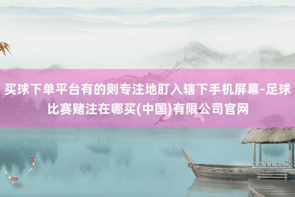 买球下单平台有的则专注地盯入辖下手机屏幕-足球比赛赌注在哪买(中国)有限公司官网