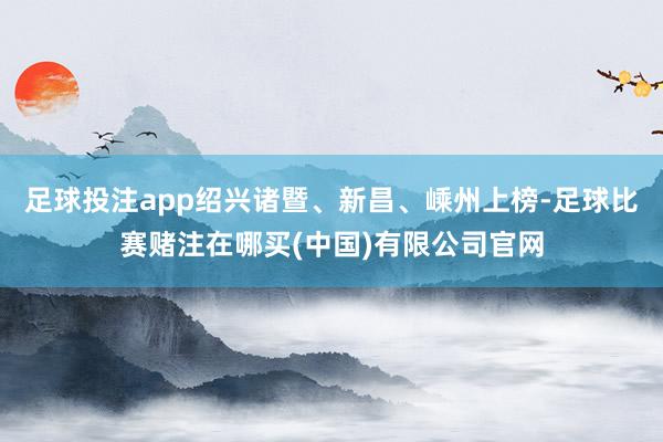 足球投注app绍兴诸暨、新昌、嵊州上榜-足球比赛赌注在哪买(中国)有限公司官网