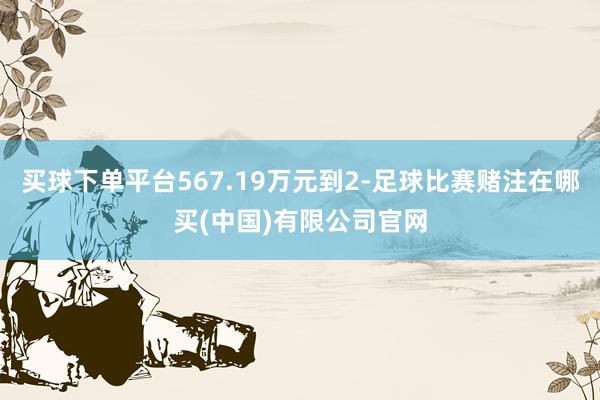 买球下单平台567.19万元到2-足球比赛赌注在哪买(中国)有限公司官网