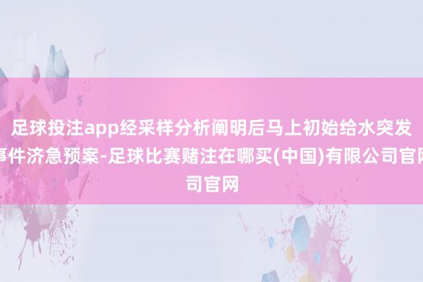足球投注app经采样分析阐明后马上初始给水突发事件济急预案-足球比赛赌注在哪买(中国)有限公司官网
