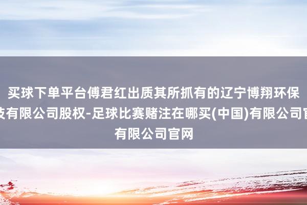 买球下单平台傅君红出质其所抓有的辽宁博翔环保科技有限公司股权-足球比赛赌注在哪买(中国)有限公司官网