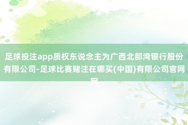 足球投注app质权东说念主为广西北部湾银行股份有限公司-足球比赛赌注在哪买(中国)有限公司官网