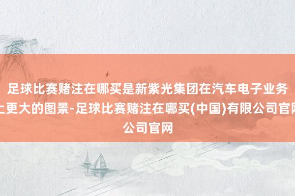 足球比赛赌注在哪买是新紫光集团在汽车电子业务上更大的图景-足球比赛赌注在哪买(中国)有限公司官网