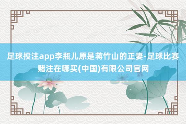 足球投注app李瓶儿原是蒋竹山的正妻-足球比赛赌注在哪买(中国)有限公司官网