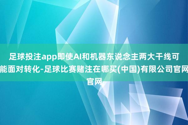 足球投注app即使AI和机器东说念主两大干线可能面对转化-足球比赛赌注在哪买(中国)有限公司官网
