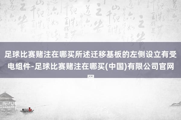 足球比赛赌注在哪买所述迁移基板的左侧设立有受电组件-足球比赛赌注在哪买(中国)有限公司官网