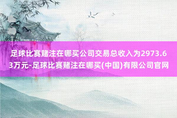 足球比赛赌注在哪买　　公司交易总收入为2973.63万元-足球比赛赌注在哪买(中国)有限公司官网