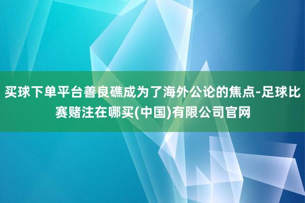 买球下单平台善良礁成为了海外公论的焦点-足球比赛赌注在哪买(中国)有限公司官网