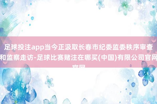 足球投注app当今正汲取长春市纪委监委秩序审查和监察走访-足球比赛赌注在哪买(中国)有限公司官网