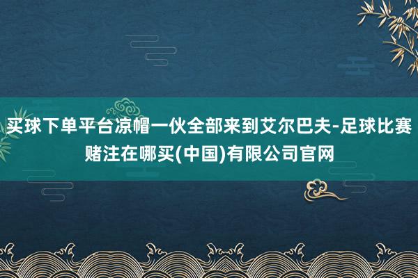 买球下单平台凉帽一伙全部来到艾尔巴夫-足球比赛赌注在哪买(中国)有限公司官网