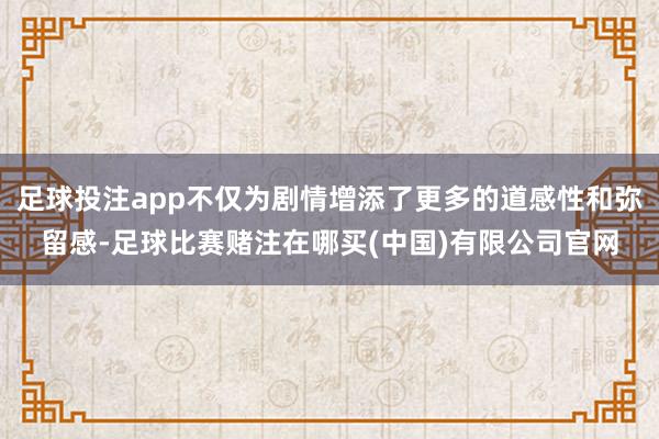 足球投注app不仅为剧情增添了更多的道感性和弥留感-足球比赛赌注在哪买(中国)有限公司官网