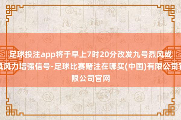 足球投注app将于早上7时20分改发九号烈风或摇风风力增强信号-足球比赛赌注在哪买(中国)有限公司官网