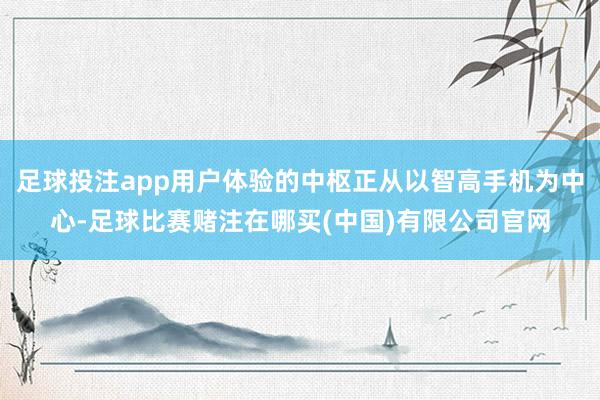 足球投注app用户体验的中枢正从以智高手机为中心-足球比赛赌注在哪买(中国)有限公司官网