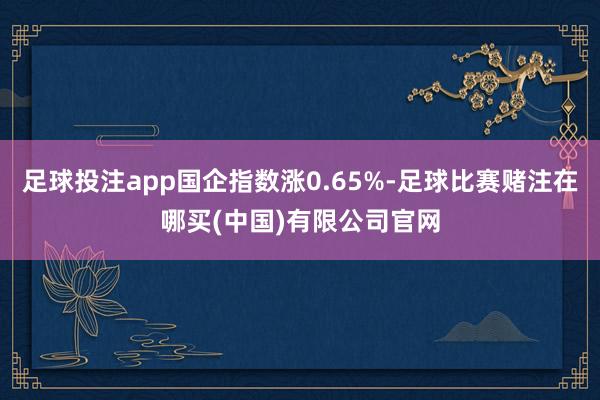 足球投注app国企指数涨0.65%-足球比赛赌注在哪买(中国)有限公司官网