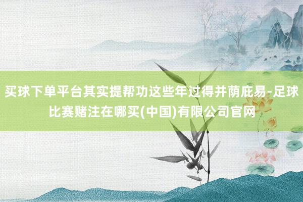 买球下单平台其实提帮功这些年过得并荫庇易-足球比赛赌注在哪买(中国)有限公司官网