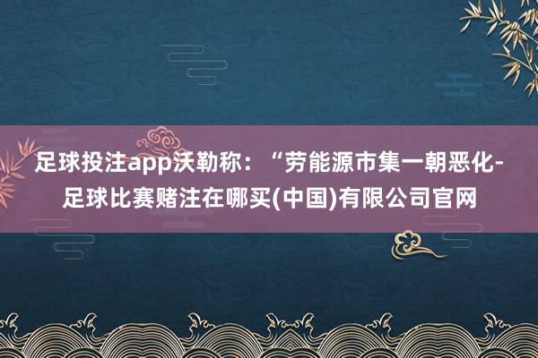 足球投注app　　沃勒称：“劳能源市集一朝恶化-足球比赛赌注在哪买(中国)有限公司官网