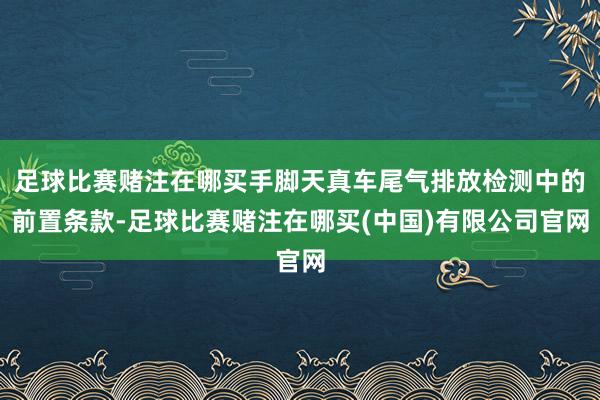 足球比赛赌注在哪买手脚天真车尾气排放检测中的前置条款-足球比赛赌注在哪买(中国)有限公司官网