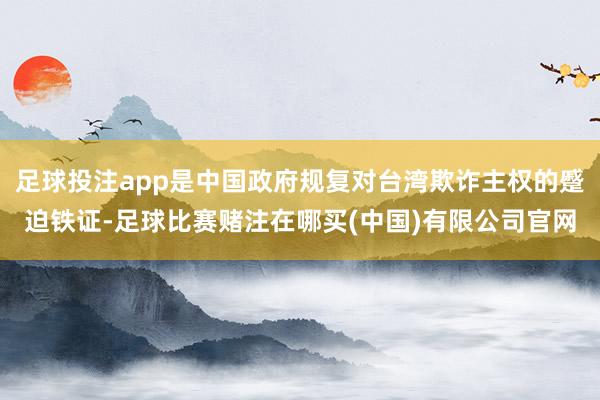 足球投注app是中国政府规复对台湾欺诈主权的蹙迫铁证-足球比赛赌注在哪买(中国)有限公司官网