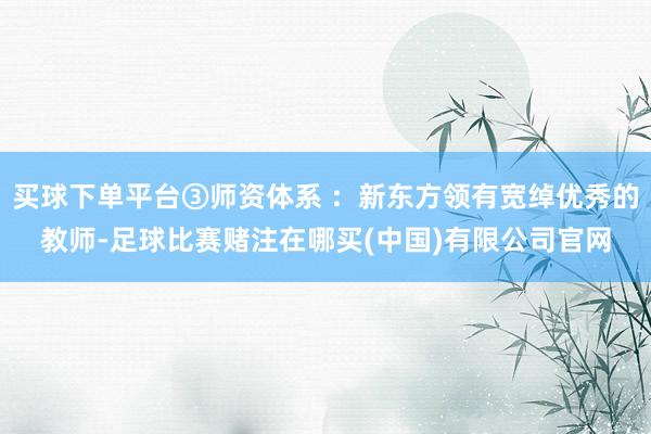 买球下单平台③师资体系 :新东方领有宽绰优秀的教师-足球比赛赌注在哪买(中国)有限公司官网