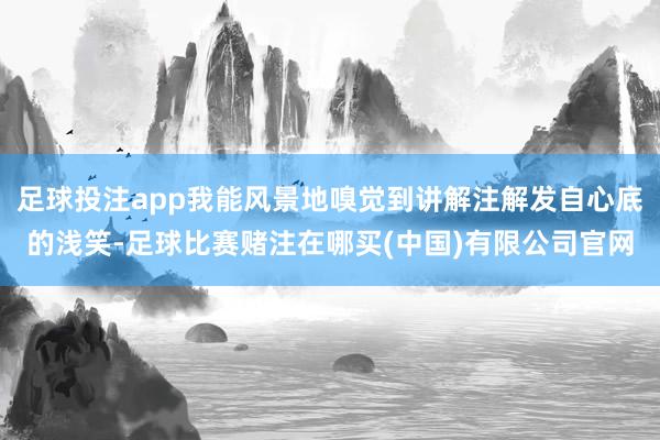 足球投注app我能风景地嗅觉到讲解注解发自心底的浅笑-足球比赛赌注在哪买(中国)有限公司官网