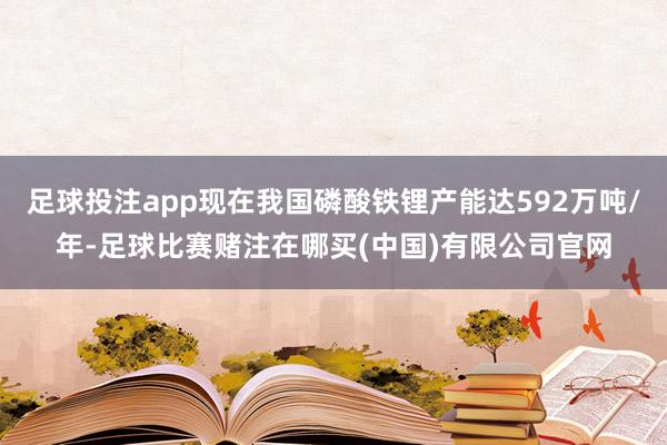 足球投注app现在我国磷酸铁锂产能达592万吨/年-足球比赛赌注在哪买(中国)有限公司官网