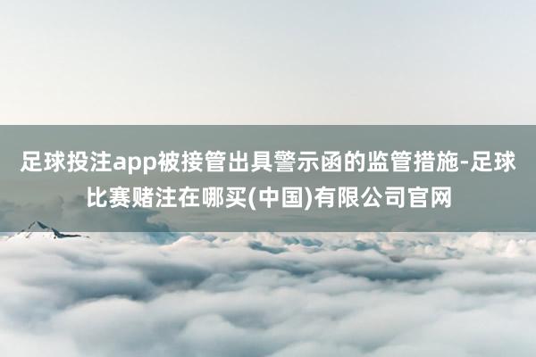足球投注app被接管出具警示函的监管措施-足球比赛赌注在哪买(中国)有限公司官网