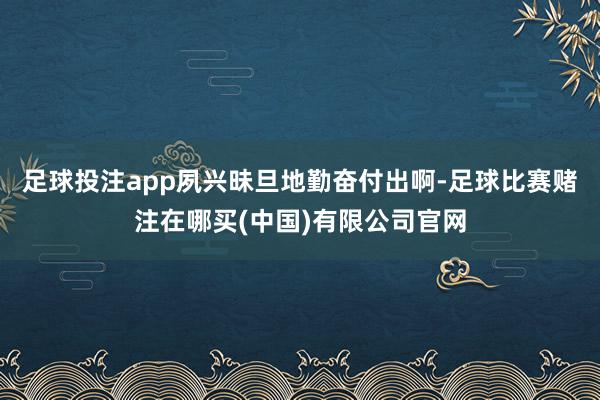 足球投注app夙兴昧旦地勤奋付出啊-足球比赛赌注在哪买(中国)有限公司官网
