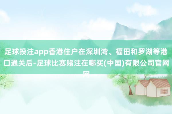 足球投注app香港住户在深圳湾、福田和罗湖等港口通关后-足球比赛赌注在哪买(中国)有限公司官网