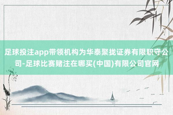 足球投注app带领机构为华泰聚拢证券有限职守公司-足球比赛赌注在哪买(中国)有限公司官网
